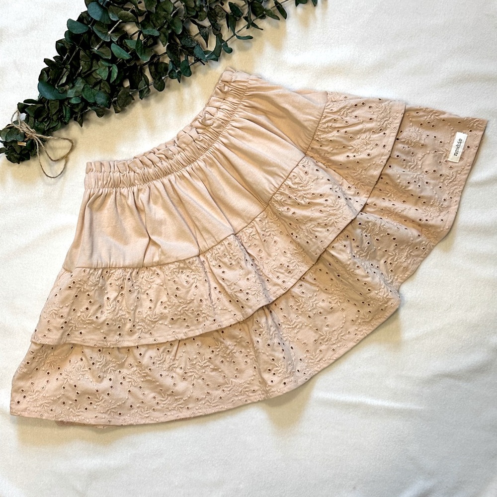 NWOT Newbie Tiered Embroidered Knit Jersey Skirt size 4-6Yrs